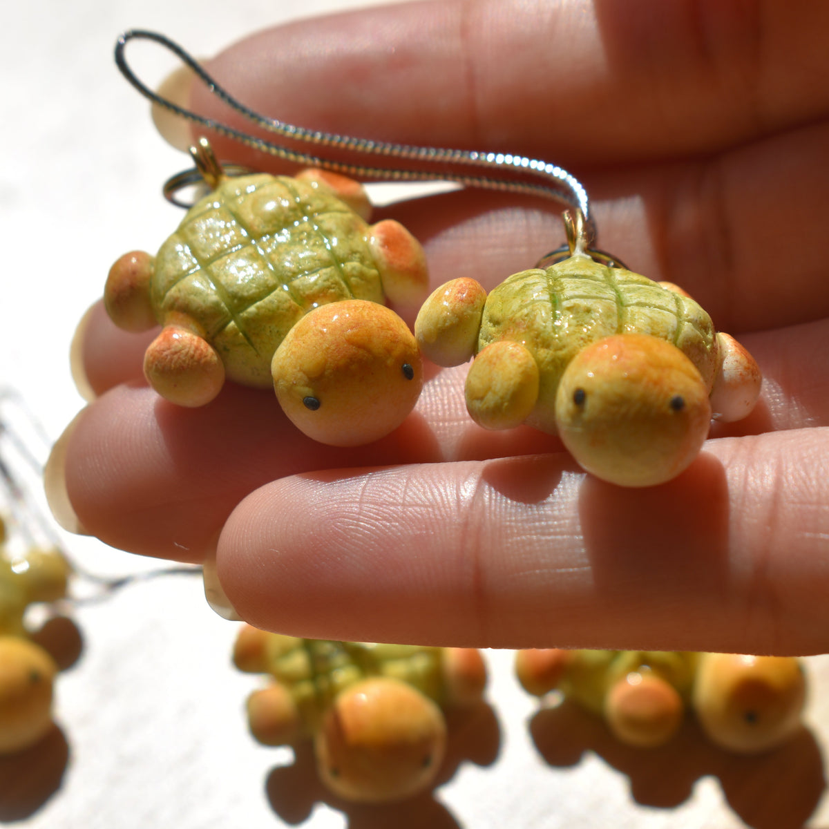 Small turtle-shaped melon pan bread pastry pendant charms. Phone charms, handmade gift